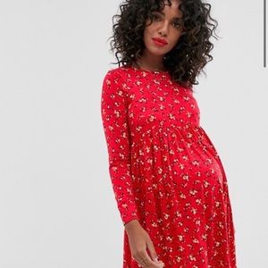 New Look Red Floral Mini Dress